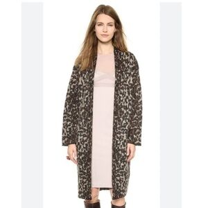 By Malene Birger Cardigan Coat Cameliu Long Alpaca Blend in Leopard